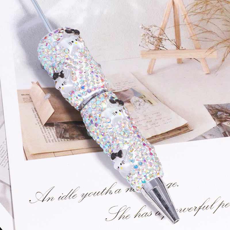 Wholesale beadable pens DIY Little Star Bow Diamond Pen Full Diamond Bead Pen